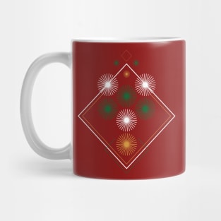 Geometric green red christmas abstract Mug